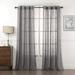 2 Piece Linen Textured Semi-Sheer Grommet Top Curtain Panel Drape Set (84 Long Grey)