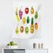 Fruit Tapestry Colorful Smiling Happy Food Orange Banana Grape Pear Avocado Funny Cartoon Image Fabric Wall Hanging Decor for Bedroom Living Room Dorm 5 Sizes Multicolor by Ambesonne