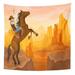 UFAEZU Colorful Mountain Western Scenery Horse Adventure American Best Boot Wall Art Hanging Tapestry Home Decor for Living Room Bedroom Dorm 51x60 inch