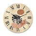 Designart Abstract Tropical Monstera Shapes and Leaves Modern Wood Wall Clock