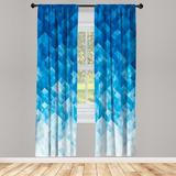 Ambesonne Blue Curtains Mosaic Triangle Graphic Pair of 28 x63 Pale Blue