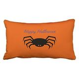 WinHome Vintage Fashion Happy Halloween Black Spider On Tangerine Personalized Polyester 20 x 30 Inch Rectangle Throw Pillow Covers With Hidden Zipper Home Sofa Cushion Decorative Pillowcases