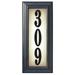 QualArc 15 in. Edgewood Vertical Lighted Address Plaque in Black Frame Color