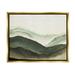 Stupell Industries Misty Mountain Range Atmospheric Landscape Watercolor Painting Metallic Gold Framed Floating Canvas Wall Art 16x20 by JJ Design House LLC