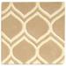 2 X 2 Rug Wool Beige Modern Hand Tufted Moroccan Trellis Small Carpet