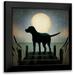 Fowler Ryan 15x15 Black Modern Framed Museum Art Print Titled - Moonrise Black Dog