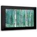 Sunny 18x13 Black Modern Framed Museum Art Print Titled - Blue Birch Forest 2