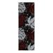 MDA Home Glamour Floral Gray/Red Polypropylene Area Rug - 2 8 x 8 1