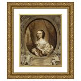 Cornelis Jonson van Ceulen 20x24 Gold Ornate Framed and Double Matted Museum Art Print Titled - Anna Maria Van Schurman (1657)