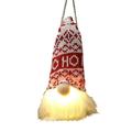 Sunisery 7.87in Glowing Christmas Tree Pendant Gnome Doll Christmas Forest Elder Doll Decorations for Home Office