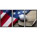 wall26 Framed Canvas Print Wall Art Set Golf Ball & Club with American Flag Sports Athletes Photography Realism Contemporary Scenic Colorful for Living Room Bedroom Office - 24 x36 x3