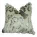 Ivory Faux Rabbit Fur Handmade Double Sided Throw Pillow Ivory & Gray - 18 x 18 in.