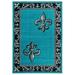 2 ft. 7 in. x 7 ft. 4 in. Bristol Lilium Turquoise Rectangle Runner Rug