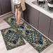 Geometric Non-Slip Floral Boho Runner Rug Ergonomic Throw Rug Feet Rugs Washable for Living Room Bedroom Dining Home Office Area