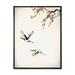 Designart Flying Two Sweet Winter Birds Traditional Framed Canvas Wall Art Print