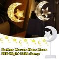 LED Decorative Lamp Table Lamp Modeling Lamp Diy Rattan Moon Star Night Light Christmas Halloween Decoration Decorations Room Bathroom Fall Autumn Home Decor Family Kitchen Home Essentials XYZ 11106