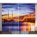 United States Curtains 2 Panels Set St. Augustine Florida Famous Bridge of Lions Dreamy Sunset Majestic Window Drapes for Living Room Bedroom 108W X 108L Inches Orange Blue Coral by Ambesonne