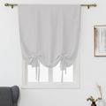 CUH Thermal Insulated Blackout Curtain - Bathroom Roman Curtain White Tie Up Shade for Small Window Girls Room Window Valance Balloon Blind Rod Pocket 1-Panel (54 x 54 Inches Long)