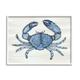 Stupell Industries Detailed Blue Crab Grainy Pattern Aquatic Botanicals Graphic Art White Framed Art Print Wall Art Design by Darlene Seale