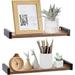 Floating Wall Shelves Set of 2 Rustic Brown Storage Hanging Shelf Sized 14.4â€� and 15.7â€� for Bedroom Living Room Bathroom Kitchen