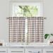 Buffalo Plaid Cafe Curtains Gingham Water Resistant Bathroom Window Curtain Country Farmhouse Check Rod Pocket Half Window Kitchen Cafe Curtains 28 W x 24 L Taupe/White Set of 2