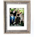 Rustic Signature 16 x 20 Weathered Gray Reclaimed Wood Picture Frame (White Mat for a 11 x 14 Photo)