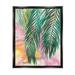 Stupell Industries Hanging Palms Tropical Plant Pink Watercolor Effect Painting Jet Black Floating Framed Canvas Print Wall Art Design by Elvira Errico