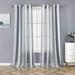 Sheer Curtains Room Decorative Vertical Stripe Voile Grommet Sheer Curtain Panels Yarn Dyed Faux Linen Textured Semi Sheer Window Drapes for Bedroom 55 W x 63 L 2 Panels Navy