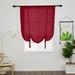 Yipa Tie Up Roman Shades Window Curtains Adjustable Window Treatment Rod Pocket Window Drapes Slot Top Curtain Panel Sheer Kitchen Valance Voile Cafe Scarf Red 31.5 Width x47.2 Length 2-Panel