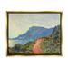 Stupell Industries Cliff Road Ocean Mountain Landscape Monet Classic Painting Metallic Gold Framed Floating Canvas Wall Art 24x30 by Claude Monet