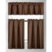 3PC Blackout Window Treatment Kitchen Curtain Panel Tier & Valance Set