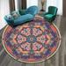 Boho Tribal Round Rug - 16 Inch Persian Small Round Area Rug Door Mat Nursery Living Room Dining Bedroom Foyer Area Rug