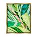 Stupell Industries Tropical House Plant Leaves Close Up Photography Photograph Metallic Gold Floating Framed Canvas Print Wall Art Design by Gail Peck