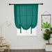 Yipa Rod Pocket Window Drapes Slot Top Curtain Panel Sheer Kitchen Valance Voile Cafe Scarf Tie Up Roman Shades Window Curtains Adjustable Window Treatment Green 23.6 Width x55 Length 1-Panel
