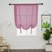 Yipa Sheer Kitchen Valance Voile Cafe Scarf Tie Up Roman Shades Window Curtains Adjustable Window Treatment Rod Pocket Window Drapes Slot Top Curtain Panel Light Red 31.5 Width x55 Length 1-Panel