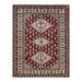 One of a Kind Hand Made Tribal Tribal Wool Area Rug Red 5 x 8