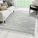 Well Woven Salem Savannah Tribal Geometric Pattern Grey High-Low Textured 5 3 x 7 3 Area Rug