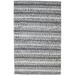 Wool Charcoal Rug 5X8 Modern Hand Woven Scandinavian Striped Room Size Carpet