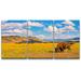 wall26 Canvas Print Wall Art Set Cloudy Montana Country Farm Field Grazing Bison Animals Nature Photography Realism Decorative Colorful for Living Room Bedroom Office - 16 x24 x 3