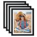 4 Pack 8x10 Picture Frame Black Photo Frame Set Display 8 x 10 Photo with Mats or 9 X11 without Mats for Wall or Tabletop Decor
