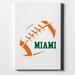 Miami Football - Orange Green - 11 x 14 - Decorative Canvas Wall Art - White Edge - 5/8 Gallery Wrapped