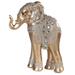 Q-Max 9 H Standing Elephant with Gem Statue Slim Elephant in Gold and Silver Feng Shui Decoration Figurine