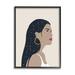 Stupell Industries Female With Earring Abstract Star Constellation Hair Novelty Painting Black Framed Art Print Wall Art 24 x 30