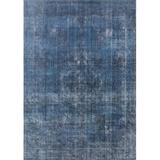 Ahgly Company Machine Washable Indoor Rectangle Industrial Modern Silk Blue Area Rugs 4 x 6