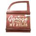 Red My Garage My Rules Rustic Metal Sign