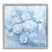 Stupell Industries Puffy Blue Hydrangea Flower Bouquet Patterned Vase Painting Gray Framed Art Print Wall Art Design by Debi Coules