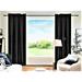 Persian Collection Matte (Not Shiny) 2 Panels Black Solid Blackout Thermal Rod Pocket Foam Lined Window Curtain Drape R64 84 Length