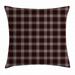 Plaid Throw Pillow Cushion Cover Composition of Traditional Scottish Geometric Elements Abstract Design Decorative Square Accent Pillow Case 20 X 20 Vermilion Eggplant Grey by Ambesonne