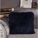 Decorative Furry Throw Pillow Covers Long Polyester Fur Shaggy Square Cushion with Hand Tufted and Velvet Backing for Couch Bed and Chairs 18 X 18 Blue