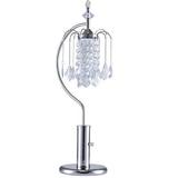 NEW Grand Brushed Steel Base Finish w/ Faux Crystal Ornaments Shade 27 Table Lamp 715 1 Bulb Included